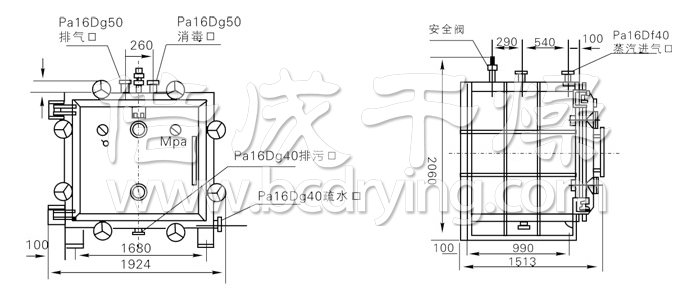方形静（jìng）态真空干燥机结构示意图